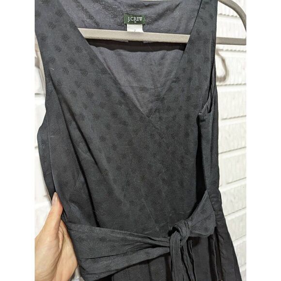 J. Crew Women's Black Sleeveless Side Zip Cotton Mini Fit & Flare Dress Size 4 - Picture 2 of 6